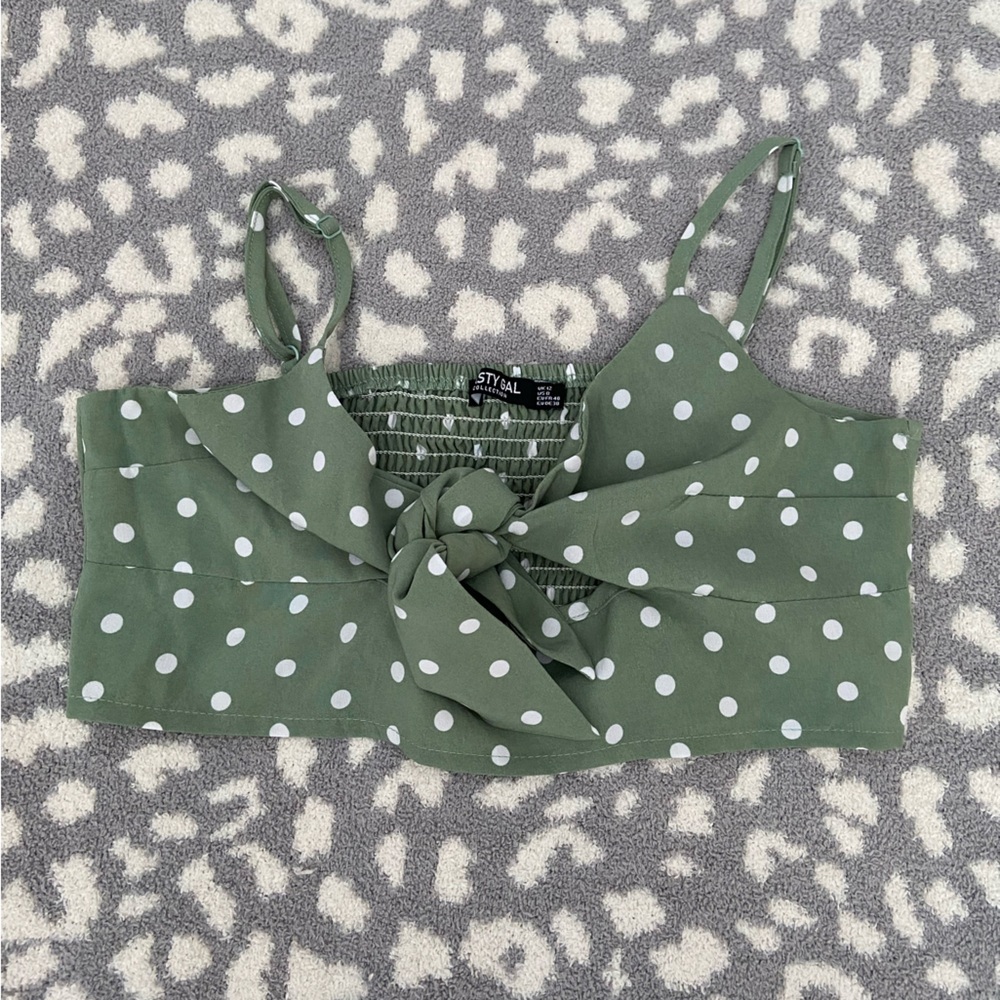 NASTY GAL POLKA DOT BRA TOP SIZE 8 - Picture 2 of 6